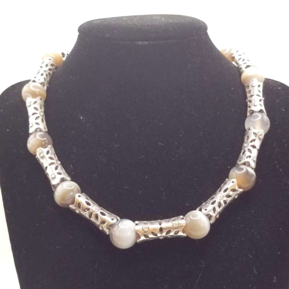 Brighton Silver and Cream Necklace